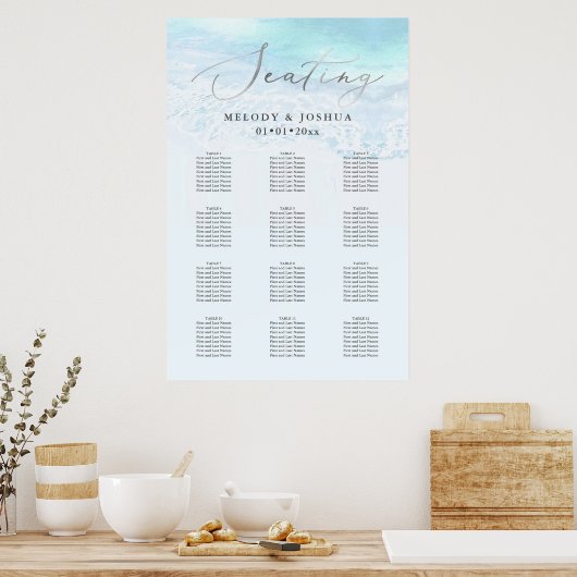 PixDezines Beach Elegant Calligraphy, Seating Poster (Keuken)
