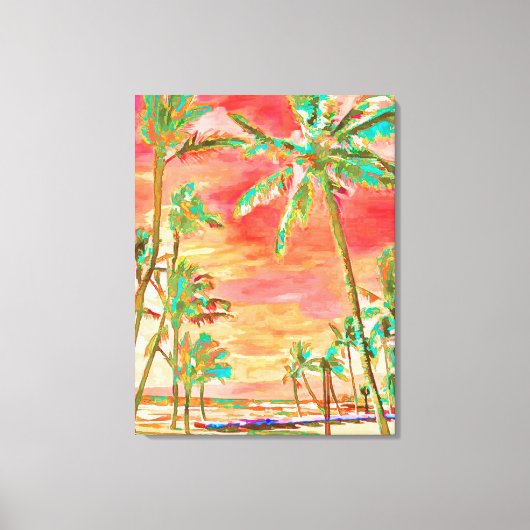 PixDezines Beach/Hawaii/Bay/Coral/Blauwgroen Canvas Afdruk (Voorkant)