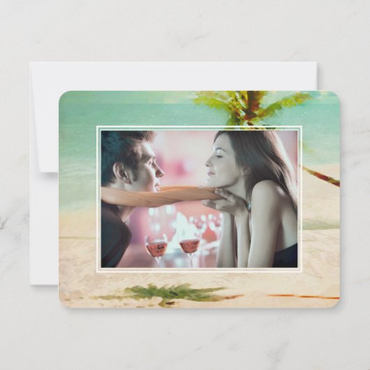 PixDezines Beach/Ocean/Palm Tree/Save the Date Save The Date (Achterkant)