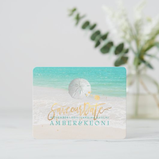 PixDezines Beach/Ocean/Starfish/Save the Date Save The Date (Staand voorkant)