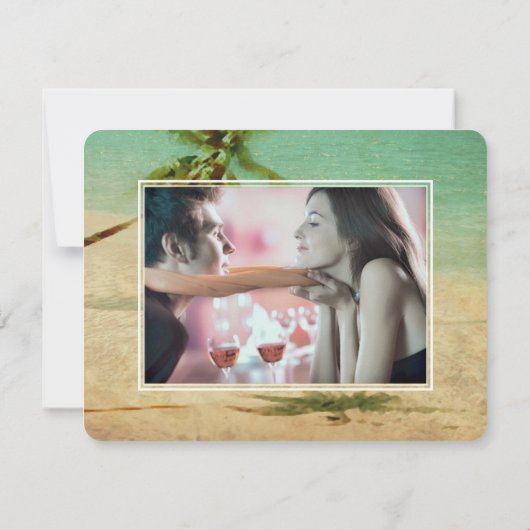 PixDezines  Beach/Palm Tree/Save the Date Save The Date (Achterkant)