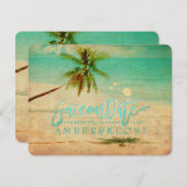 PixDezines  Beach/Palm Tree/Save the Date Save The Date (Voorkant / Achterkant)