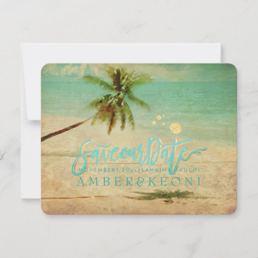 PixDezines  Beach/Palm Tree/Save the Date Save The Date (Voorkant)