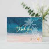 PixDezines Beach Palm Trees Bar Mitzvah Dank u Kaart (Staand voorkant)