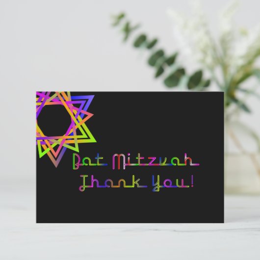 PixDezines Beach Palm Trees Mitzvah Dank u Bedankkaart (Staand voorkant)