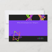 PixDezines Beach Palm Trees Mitzvah Dank u Bedankkaart (Achterkant)