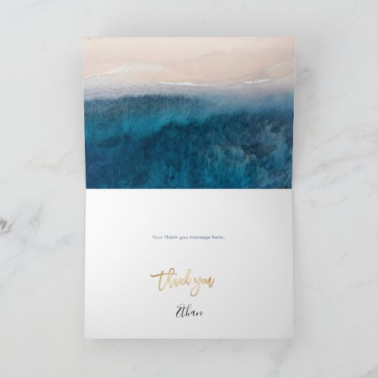 PixDezines Beach Palm Trees Mitzvah Dank u Kaart (Binnen)