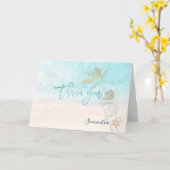 PixDezines Beach Palm Trees Mitzvah Hartelijk dank Kaart (Gele Bloem)