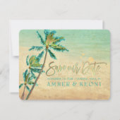 PixDezines Beach/Palm Trees/Save the Date Save The Date (Voorkant)