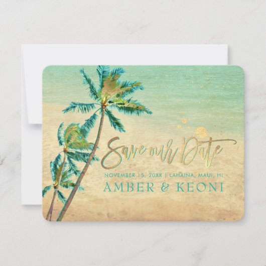 PixDezines  Beach/Palm Trees/Save the Date Save The Date (Voorkant)