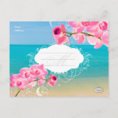 PixDezines beach+pink maui orchideeën bewaar de da Aankondigingskaart (Achterkant)