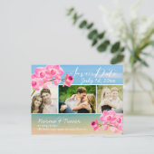 PixDezines beach+pink maui orchideeën bewaar de da Aankondigingskaart (Staand voorkant)