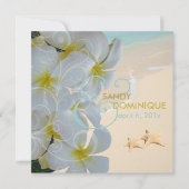 PixDezines BEACH PLUMERIA LEI+STARFISH+SWIRL Kaart (Voorkant)