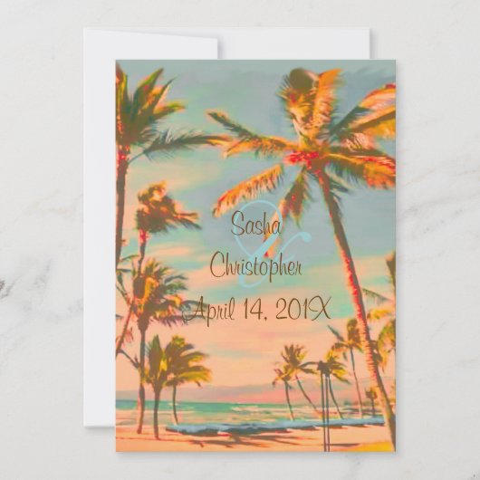 PixDezines  BEACH SCENE/HAWAII/SLATE BLUE Kaart (Voorkant)
