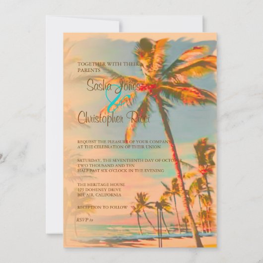 PixDezines  BEACH SCENE/HAWAII/SLATE BLUE Kaart (Achterkant)