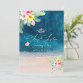 PixDezines Beach Sweet Sixteen Deep Blue Zee Kaart (Staand voorkant)