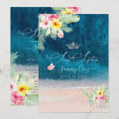 PixDezines Beach Sweet Sixteen Deep Blue Zee Kaart (Voorkant / Achterkant)