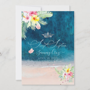 PixDezines Beach Sweet Sixteen Deep Blue Zee Kaart