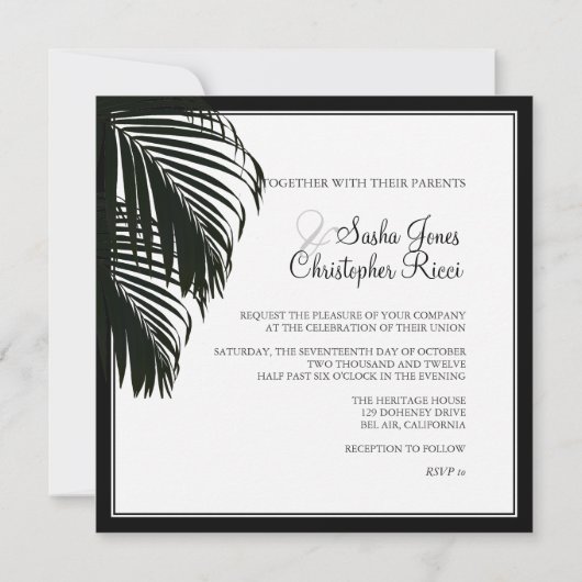 PixDezines Beach Wedding Invitations Kaart (Achterkant)