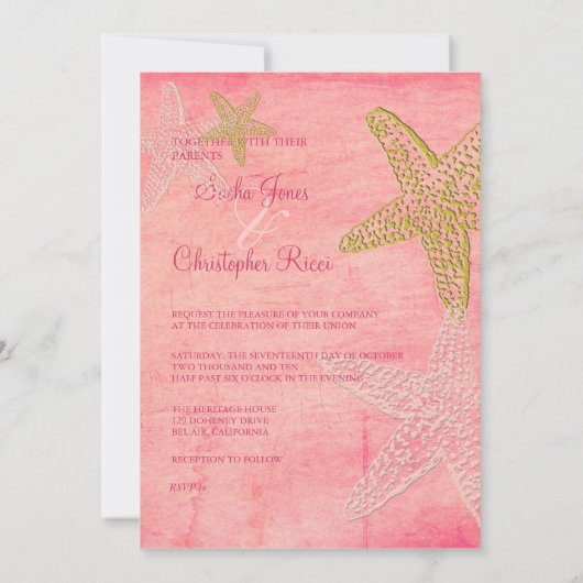 PixDezines Beach Wedding Invitations Kaart (Achterkant)