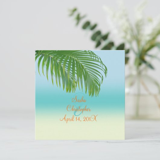 PixDezines Beach Wedding Invitations Kaart (Staand voorkant)