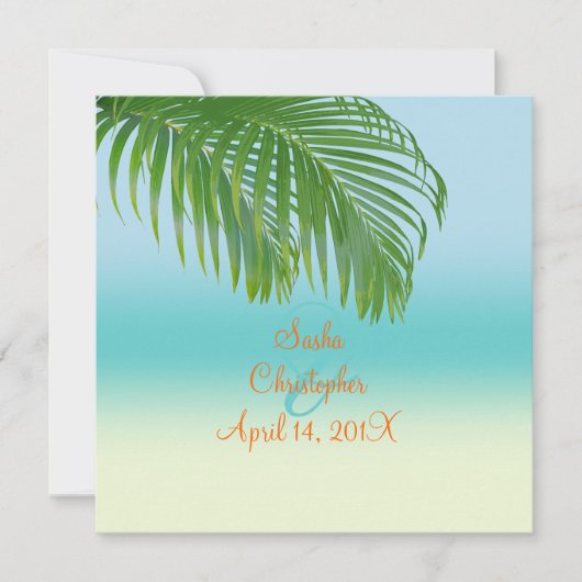 PixDezines Beach Wedding Invitations Kaart (Voorkant)