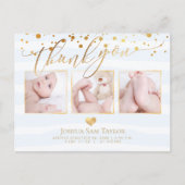PixDezines Bedankt, Baby shower/Confetti/Hart Briefkaart (Voorkant)