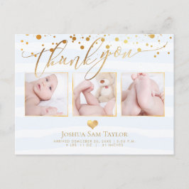 PixDezines Bedankt, Baby shower/Confetti/Hart Briefkaart