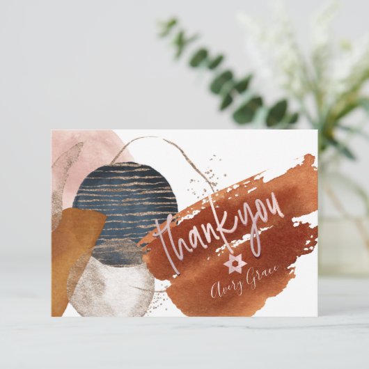 PixDezines BEDANKT Bat Mitzvah Waterverf Shapes (Staand voorkant)