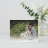 PixDezines Bedankt/Faux Roos Gold Calligraphy Briefkaart (Staand voorkant)