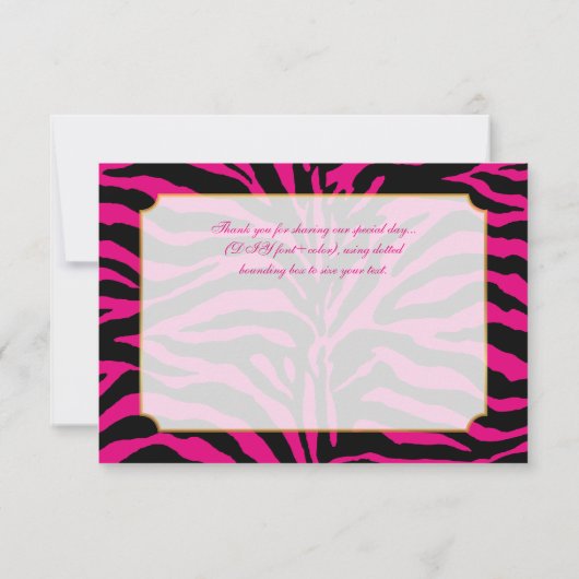 PixDezines bedankt je roze Zebra, Bat Mitzvah (Achterkant)