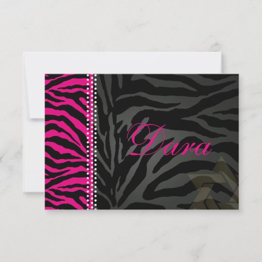 PixDezines bedankt je roze Zebra, Bat Mitzvah (Voorkant)