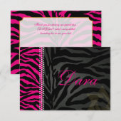 PixDezines bedankt je roze Zebra, Bat Mitzvah (Voorkant / Achterkant)