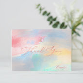 PixDezines BEDANKT Mitzvah geborstelde Waterverf RSVP Kaartje (Staand voorkant)