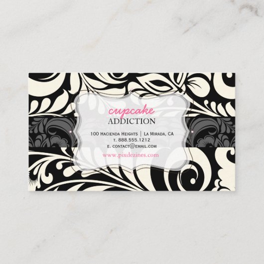 PixDezines Bellisimo Damask/DIY achtergrondkleur Visitekaartje (Achterkant)