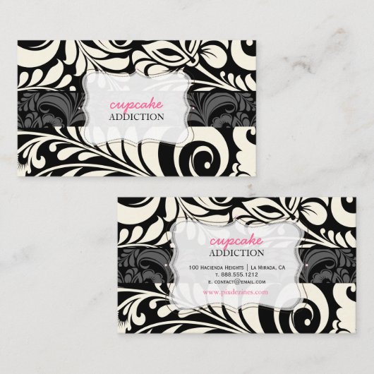 PixDezines Bellisimo Damask/DIY achtergrondkleur Visitekaartje (Voorkant / Achterkant)