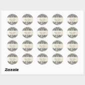PixDezines Bellissimo Damask/doe-het-zelf kleur Ronde Sticker (Vel)