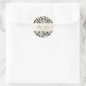 PixDezines Bellissimo Damask/doe-het-zelf kleur Ronde Sticker (Tas)