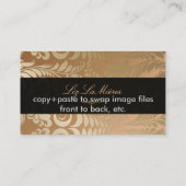 PixDezines Bellissimo  Damask Faux Metallic Visitekaartje (Achterkant)