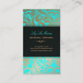 PixDezines Bellissimo  Damask Faux Metallic Visitekaartje (Voorkant)