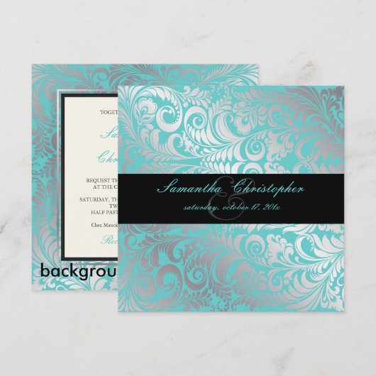 PixDezines Bellissimo  Damask Kaart (Voorkant / Achterkant)