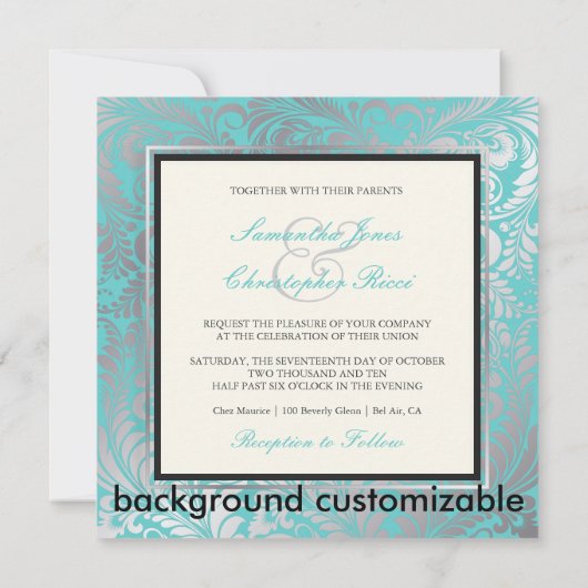 PixDezines Bellissimo  Damask Kaart (Achterkant)