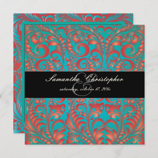 PixDezines Bellissimo  Damask Kaart (Voorkant / Achterkant)