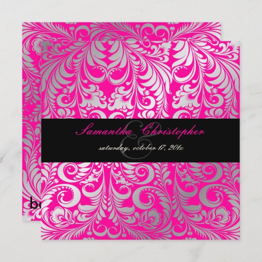 PixDezines Bellissimo Damask Kaart (Voorkant / Achterkant)