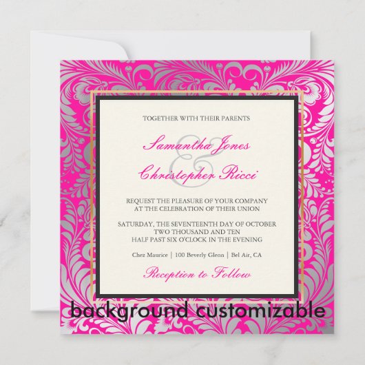 PixDezines Bellissimo Damask Kaart (Achterkant)