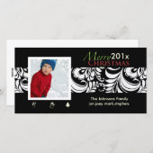 PixDezines Bellissimo Damask, kerst Feestdagenkaart (Voorkant / Achterkant)