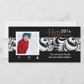 PixDezines Bellissimo Damask, kerst Feestdagenkaart (Voorkant)