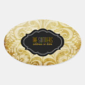 PixDezines  bellissimo damask Ovale Sticker (Voorkant)