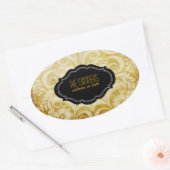 PixDezines  bellissimo damask Ovale Sticker (Envelop)