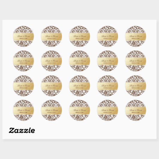 PixDezines Bellissimo Damask Ronde Sticker (Vel)